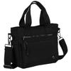 Black Women's Polyester Shopper Bag with Handles and a Detachable Strap - Peterson