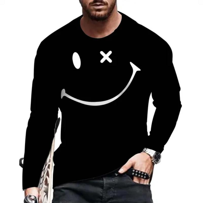 Funny XOXO Print Long Sleeve T-shirt Hip Hop Trend Harajuku Vintage Clothes Fashion O-neck Tee Tops Oversized T Shirt For Men