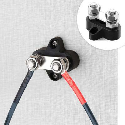 1 Pair Boat M8 Electric Cable Terminal Fiberglass Base Antiflaming DC 48V Replacing Ship Dual Stud Terminals Accessories