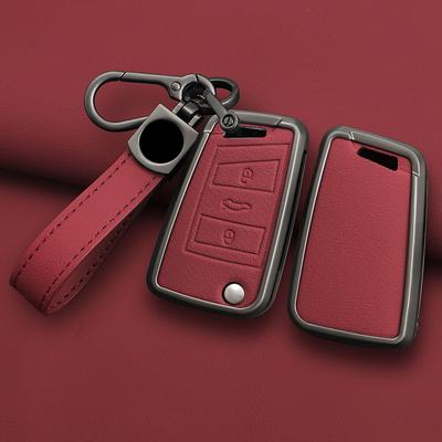 Alaşım Deri Araba Anahtarı Kılıfı VW Volkswagen Golf 7 MK7 Tiguan MK2 İçin Seat Ateca Leon FR 2 Ibiza Skoda Octavia Kodiaq