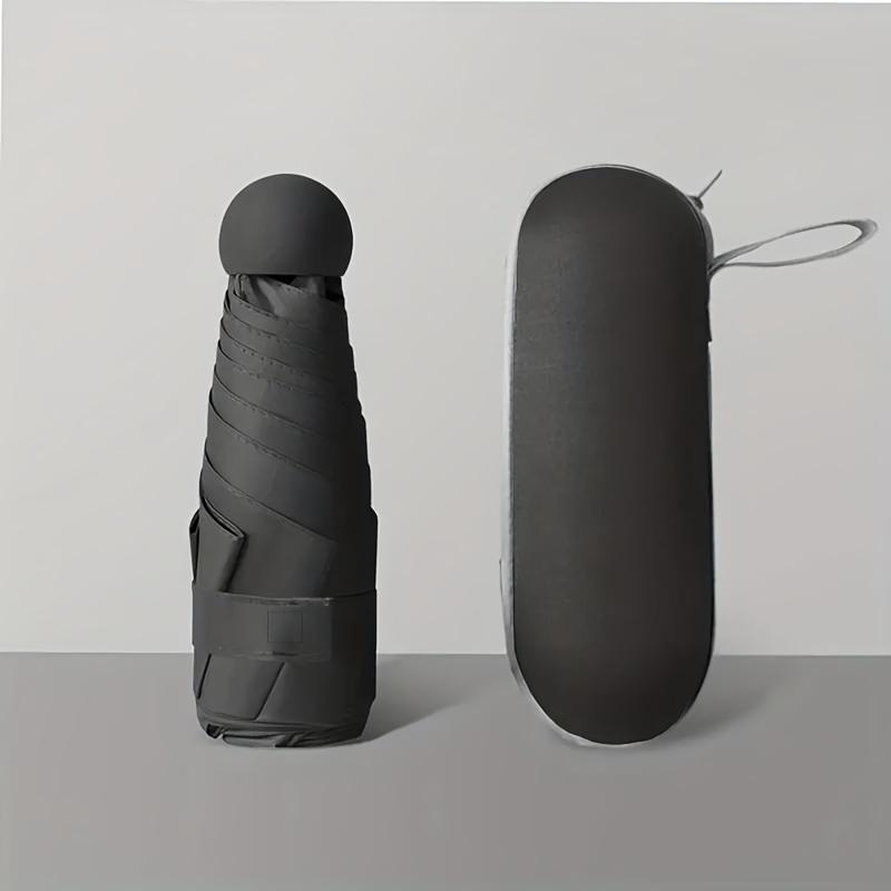 Sonnenschirm Regenschirm Schwarz Gel Sonnenschutz und UV Schutz Sonnenschirm Kleine Tasche Kapsel Regenschirm