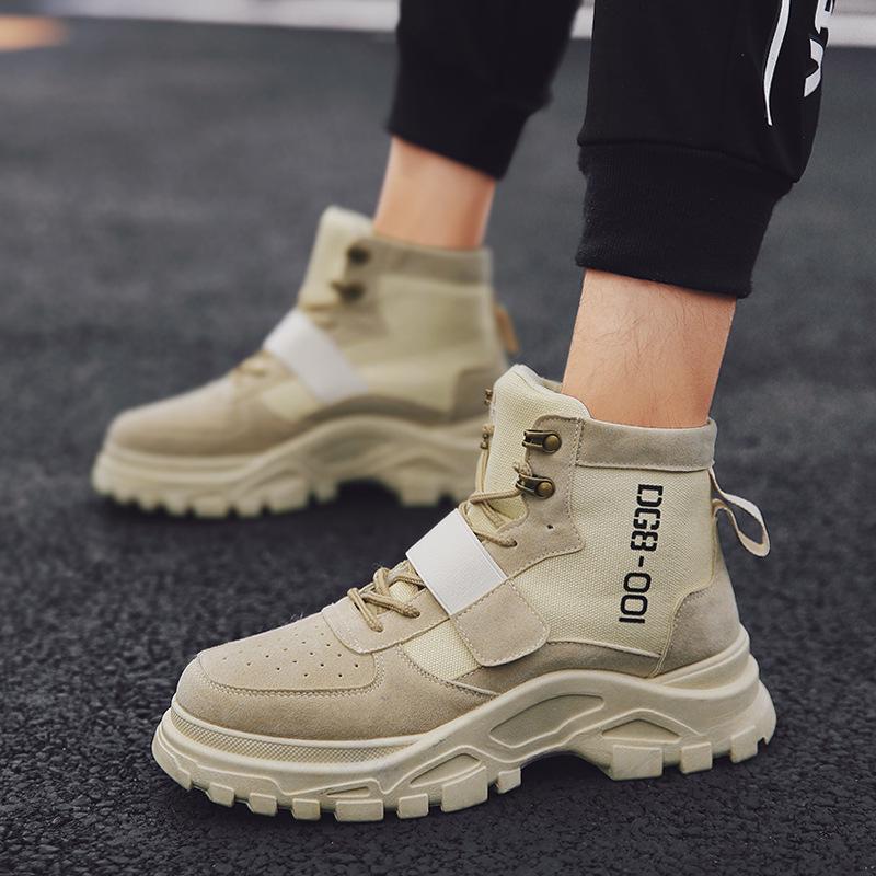 Fashion 2019 Autumn New Fashion Casual High Help  Boots Men's Leather Tooling Boots Men's Wild Desert Boots Jkm45