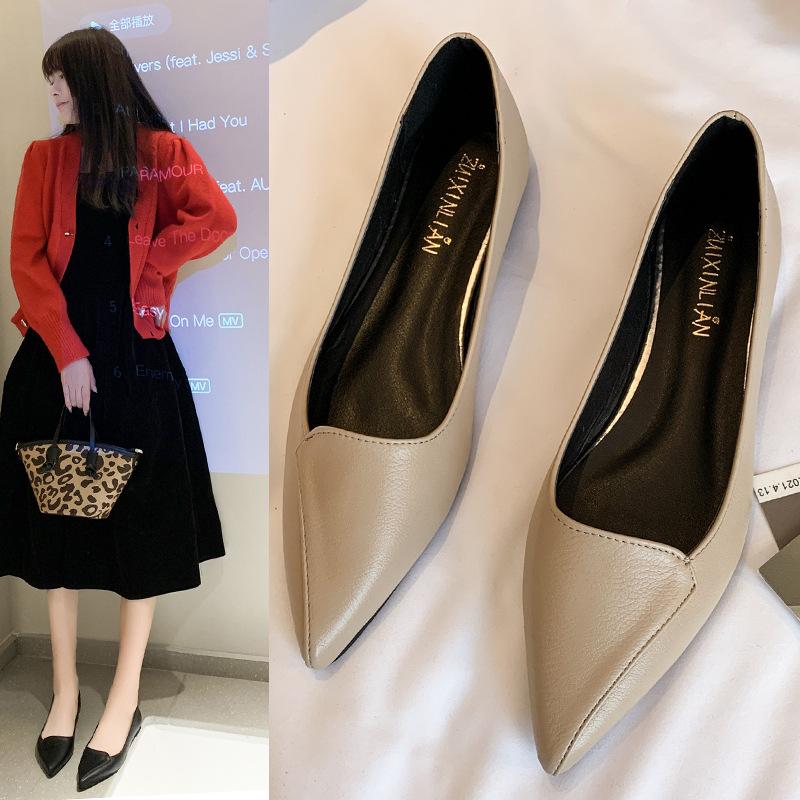 Pantofi Femei Balerini Simpli Uni Stil Clasic la Modă Vârf Ascuțit Potriviți pentru Birou Afaceri Confortabili de Purtat
