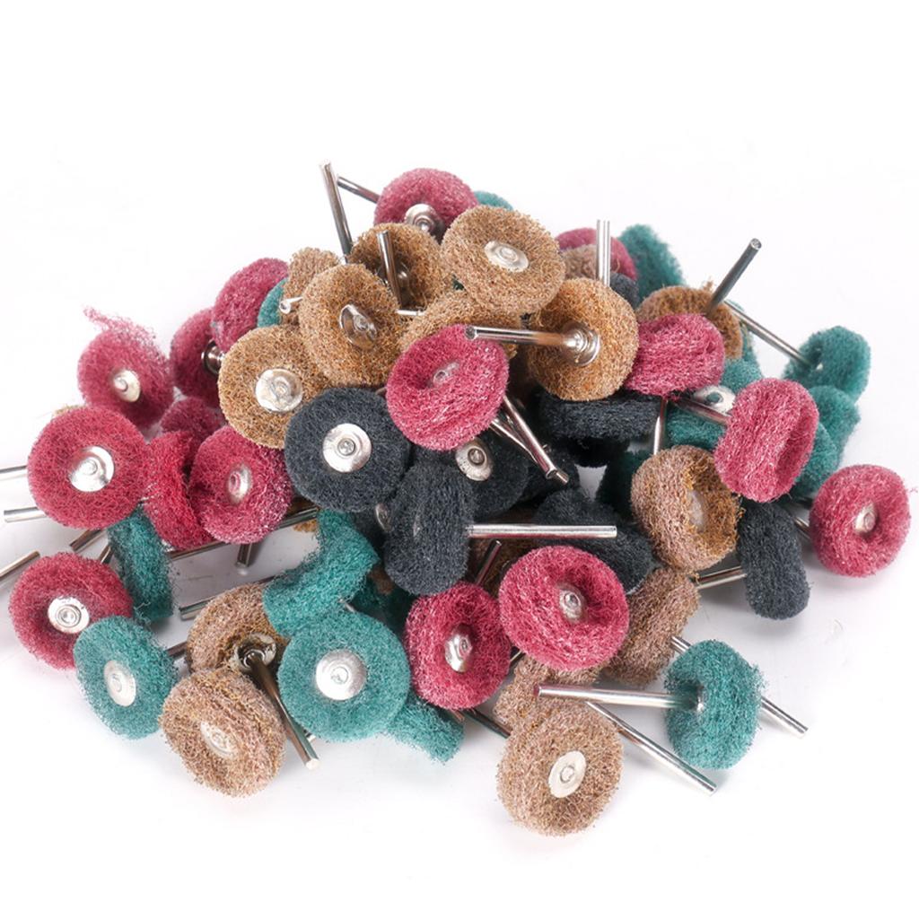 1 Inch Wool Felt Grinding Sanding Head Abrasive Buffing Wheel 3mm Shank Cotton Thread Polishing Mini Brush for Dremel Dril