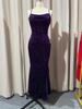 European & American Women's Sequin Slit High Waist Bridesmaid Evening Dress