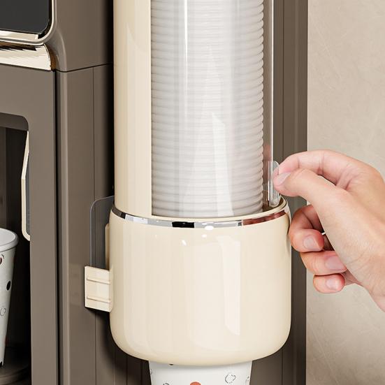 Yousheng Wall Mount Disposable Cup Dispenser Large Capacity Dustproof Transparent Design Easy to Install Water Cooler Cup Holder
