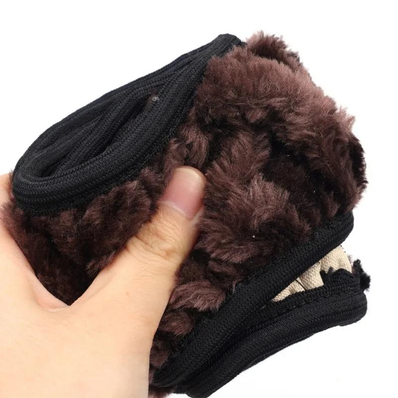 Winter Steering Wheel Cover 38cm Universal Short Plush Telescopic Elastic High-density Warm Plush Cover Car Interior Accessories