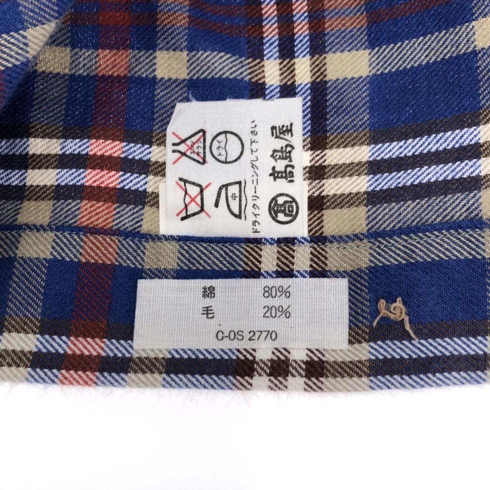 Burberrys 90s Check Pattern Long sleeve shirt Blue Custom-made Old Men's Used