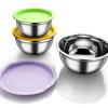 Steel Mixing Bowls Stainless Steel Round Nesting Non-Slip Salad Making Mixing Bowls For Sauce Snacks Eggs Seasonings Vegetables