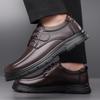 Fashion Classic Design Male Comfortable Oxfords Footwear Shoes Men's Casual Shoes Lace-Up Office Business Leisure Genuine Leather Shoes