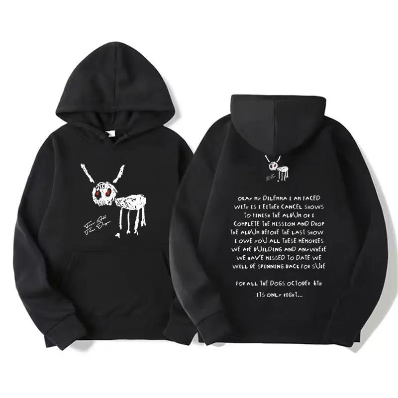 Rapper Drake for All The Dogs Letter Hoodie Men's Vintage Pullovers Sweatshirt Fashion Retro Oversized Hooded Streetwear
