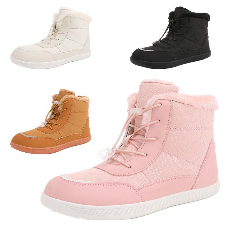 Women's Plush Lined Mid-Calf Snow Boots - Non-Slip, Thickened for Winter Hiking