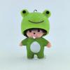 Anime Cute Creative Panda Qiqi Resin Figurine Keychain Diy Rhinestone Car Decoration Hanging Toy Gift Ornament Birthday Gift
