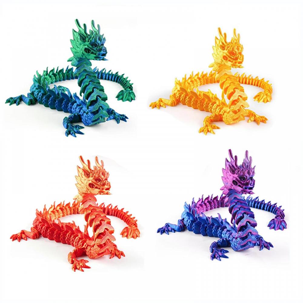 3D Printed Dragon Egg Figures Gemstone Multi-Jointed Movable Dragon With Wings Toys Tabletop Decorative Ornament Birthday Gifts