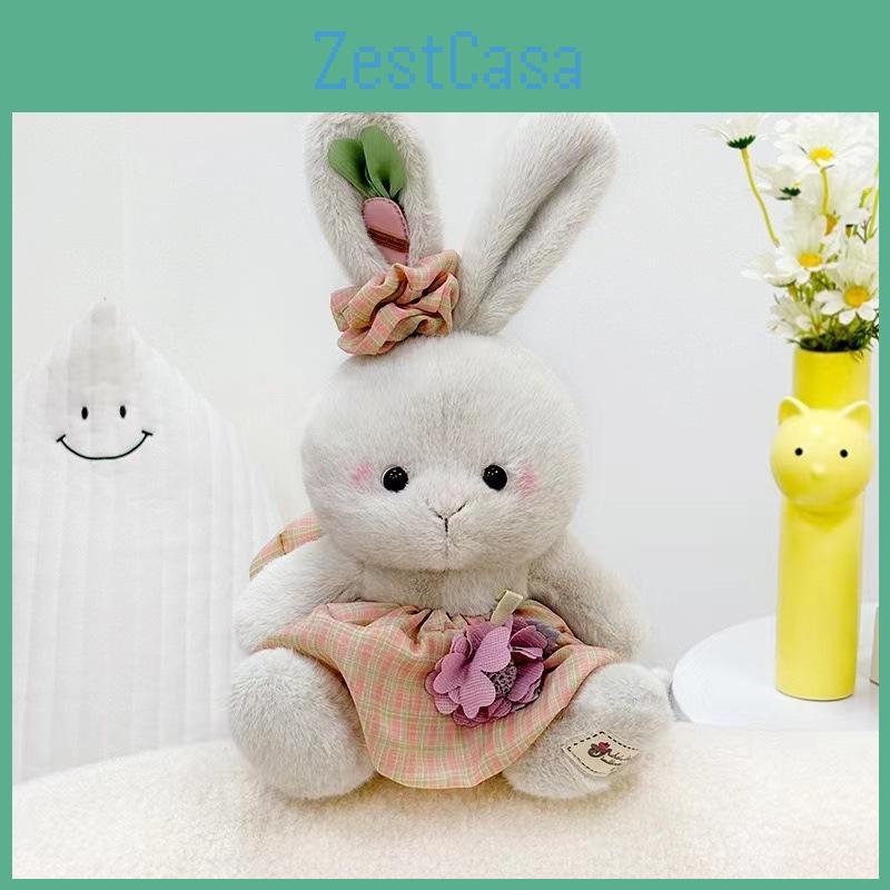 Toy Rabbit Plush With Pink Dress Soft Rabbit Stuffed Animal For Gift Kids