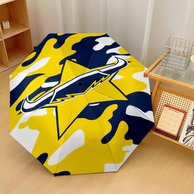North Queensland Cowboys Print Auto 8?Ribs Folding Umbrella Wind Resistant Lightweight Automatic Umbrella For Daily Travel
