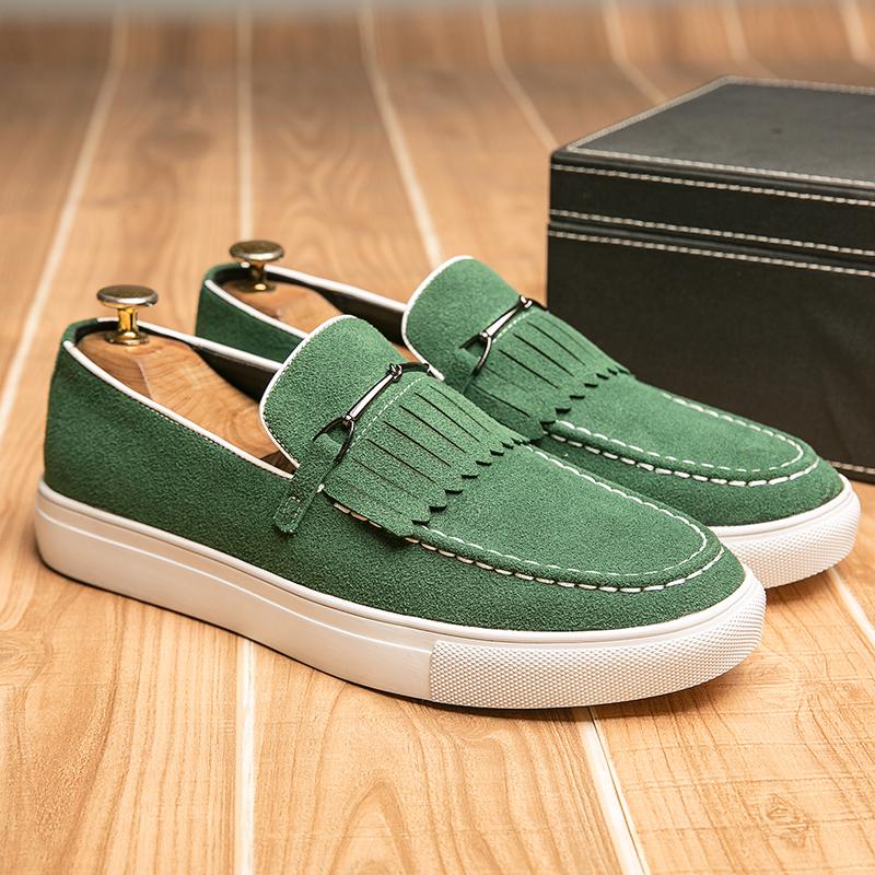 Fashion Flat Men Loafers Suede Leather Casual Shoes For Men Slip On Spring Man Footwear Plus Size Zapatillas Hombre