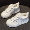 Genuine Leather White Shoes Thick Bottom Muffin Casual Board Shoes