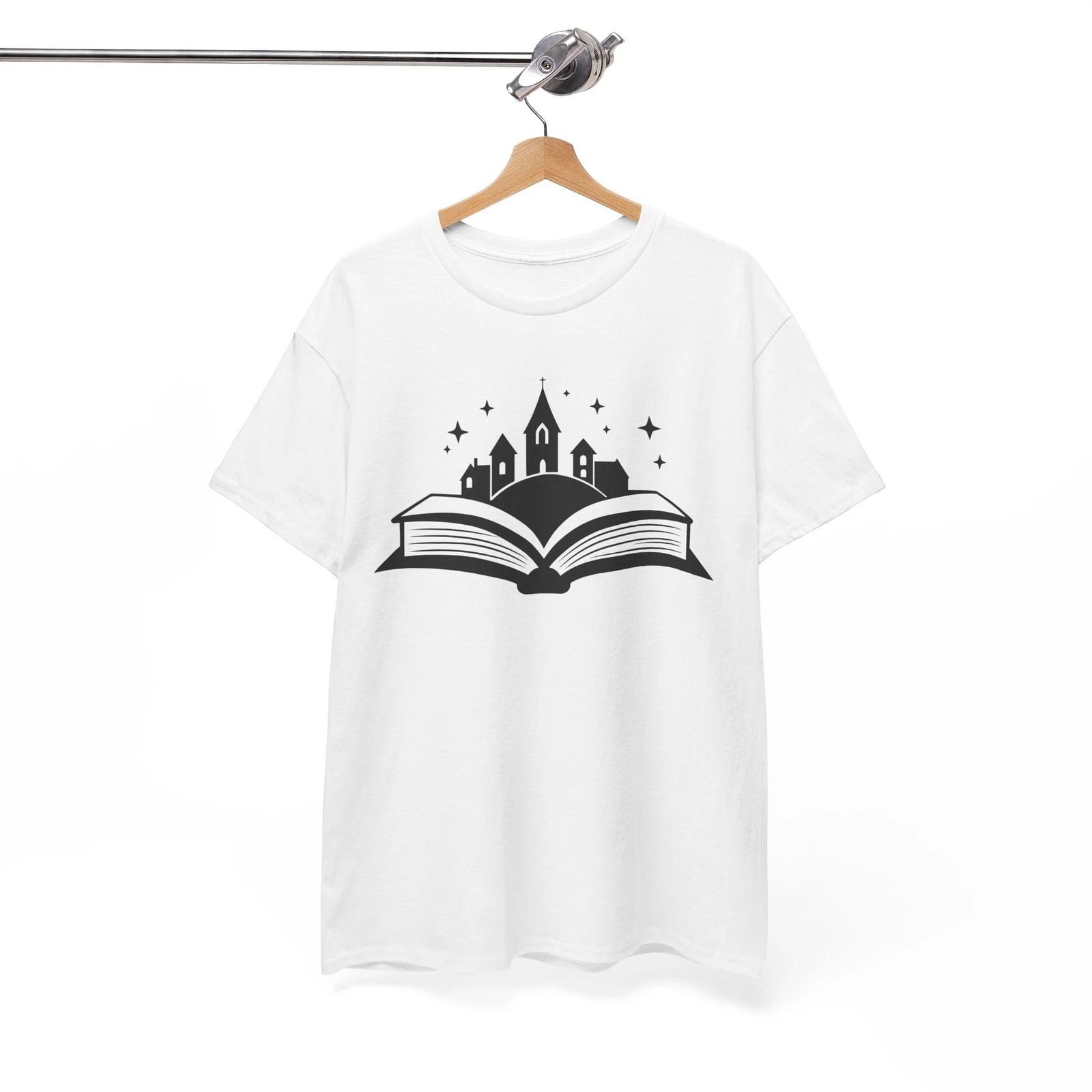 Fantasy T-Shirt | Magical Creatures Shirt | Castle Book Shirt L