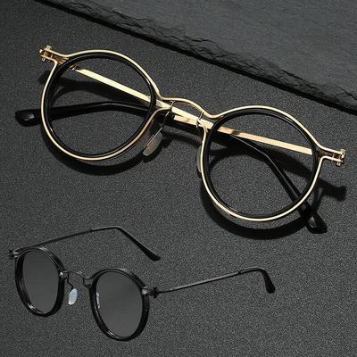 Geek Chic Randlose Halb-Randlose Hornbrille Titanrahmen 10749
