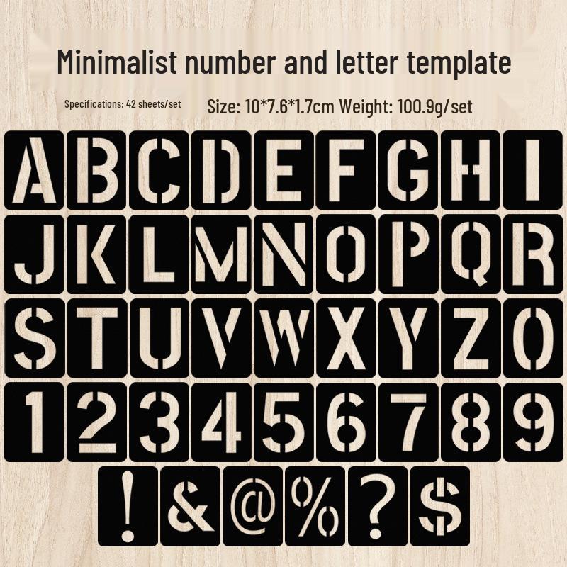 Black PP Number & Letter Template Ruler for DIY Spray Painting