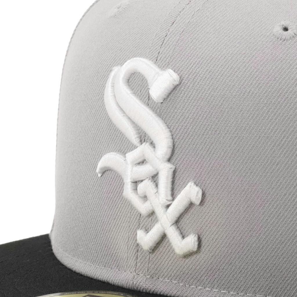 Cap 59FIFTY 14562005 NER35C4087 CWS Grey ONSPOTZ Special Order SIDE PATCH 2Tone MLB Chicago White Sox SOX MLB Flat Visor Unisex Sun Protection UV Care