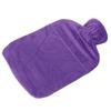 Hot Water Bottle with Plush Cover Men Women 2L PVC Soft Hot Water Bag for Neck Shoulder Soreness Purple