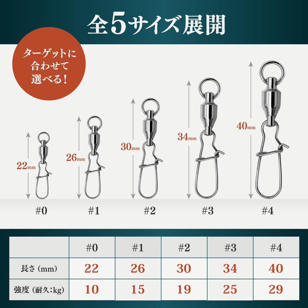 BohemiO Stainless Steel for Sea Fishing Snap Ball Bearing Ball Fishing Tackle Swivels, Corrosion-Resistant, Lures, Swivels, Bearings, (50 Pieces, #3