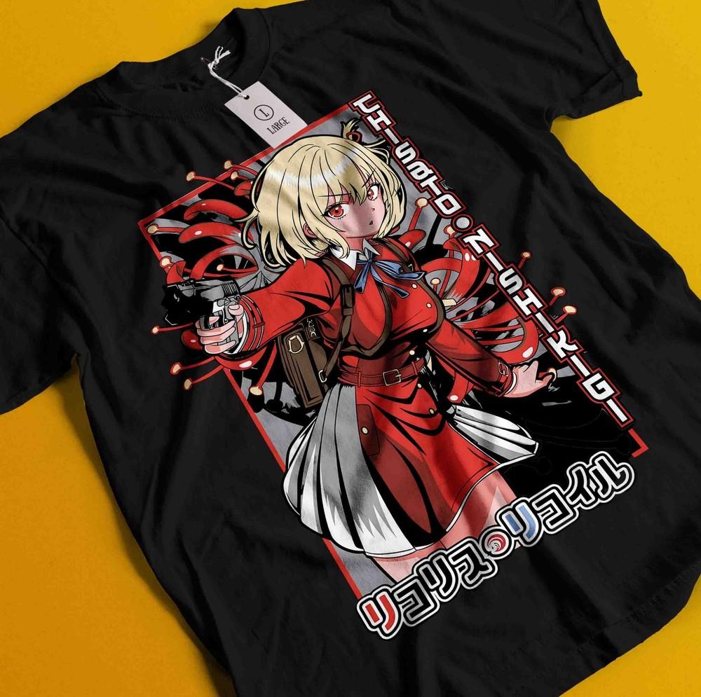 

Lycoris Recoil Shirt Chisato Tshirt Kurumi T-Shirt Mizuki Tee Inoue Majima Mika M