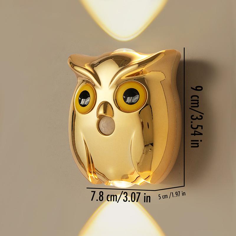 Smart Sensor Night Light Wireless Magnetic Corridor Passage Color Wall Lamp Rechargeable Owl Table Lamp Customizable