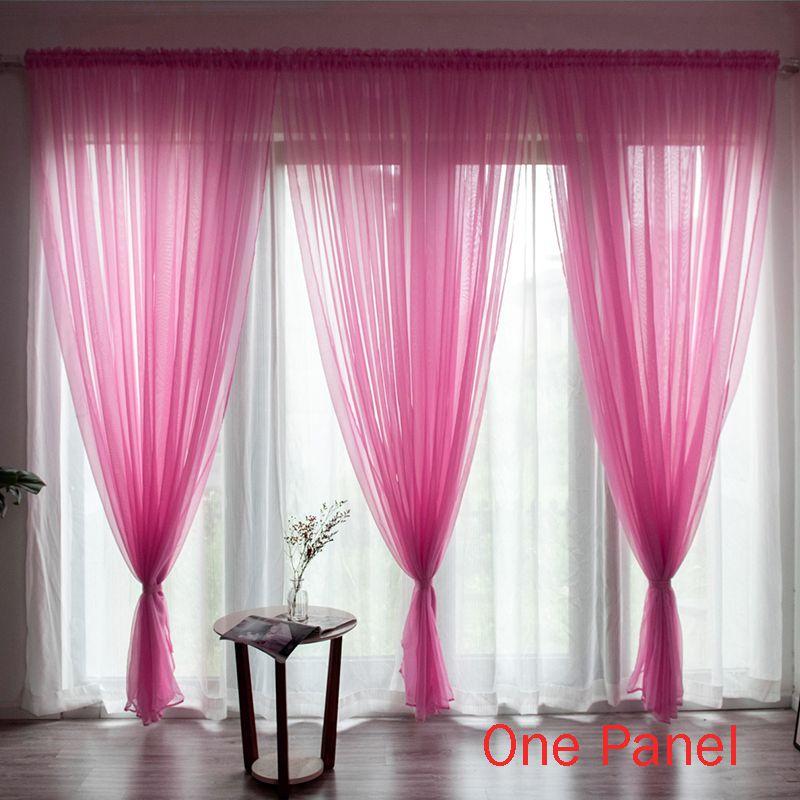 Colorful Solid Sheer Panel Window Curtain With Fashionable Shading Features