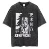 Japan Anime Bleach Zaraki Kenpachi Graphic Printed T Shirt Men Women Manga Tshirts Harajuku High Quality Washed Cotton T-shirt