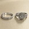 New alloy silver-plated couple rings Diamond-studded women's jewelry, European and American wedding rings