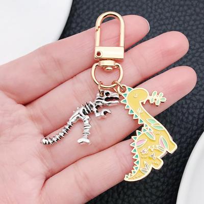 Süßer gelber Dinosaurier Schlüsselanhänger: Kreative Cartoon-Tasche und Auto-Accessoire