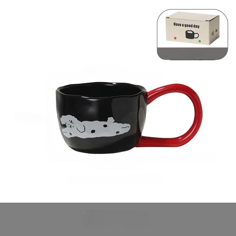 

Cute Animal Ceramic Mug With Big Handle Cartoon Coffee Cup For Office Couple Breakfast Milk Tea Drinkware 301-400ml