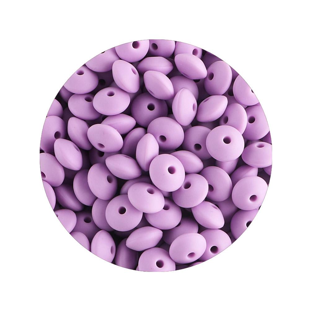100Pcs 12mm Silicone Lentil Beads Round Spacer Beads Silicone Abacus Bead DIY Bracelet Necklace Handmade Jewelry Accessories