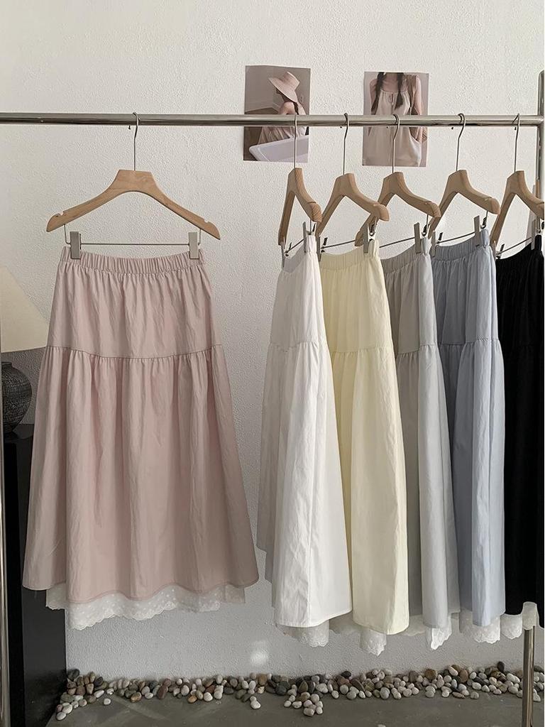 Oumalai Sweet Gentle High Waist A-line Umbrella Skirt for Women