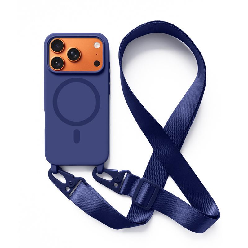 Crossbody Lanyard Case For iphone 17 Air 16 15 14 13 12 Mini 11 Pro Max Plus For Magsafe Silicone Soft Magnetic Back Cover