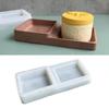 Storage Box Mold Resin Silicone Mold Diy Crystal Glue Double Square Storage Tray Mold for Making Fruit Storage Plate