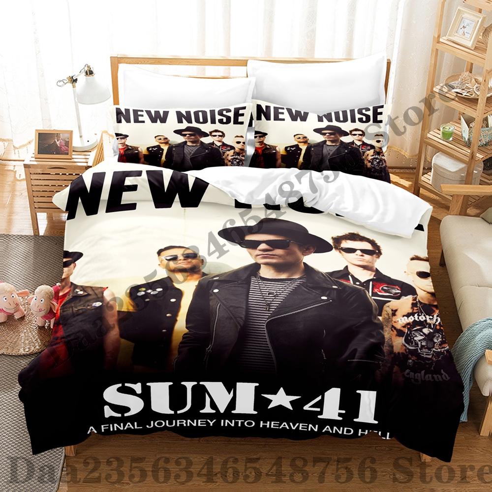 

Sum41 Beding Set Single Twin Ful Quen King-Sized Dimensionsd Dimensions Bed Linen Set Adult People Bedrom thre-piece suits Bed biancheria leto 135*200cm Eu-Single