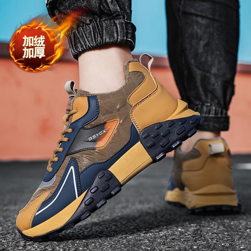 Herrenschuhe Winter 2025 neue Samt verdickte warme Sport Laufschuhe trendige Schuhe Jugend dicksohlige abriebfeste Papaschuhe