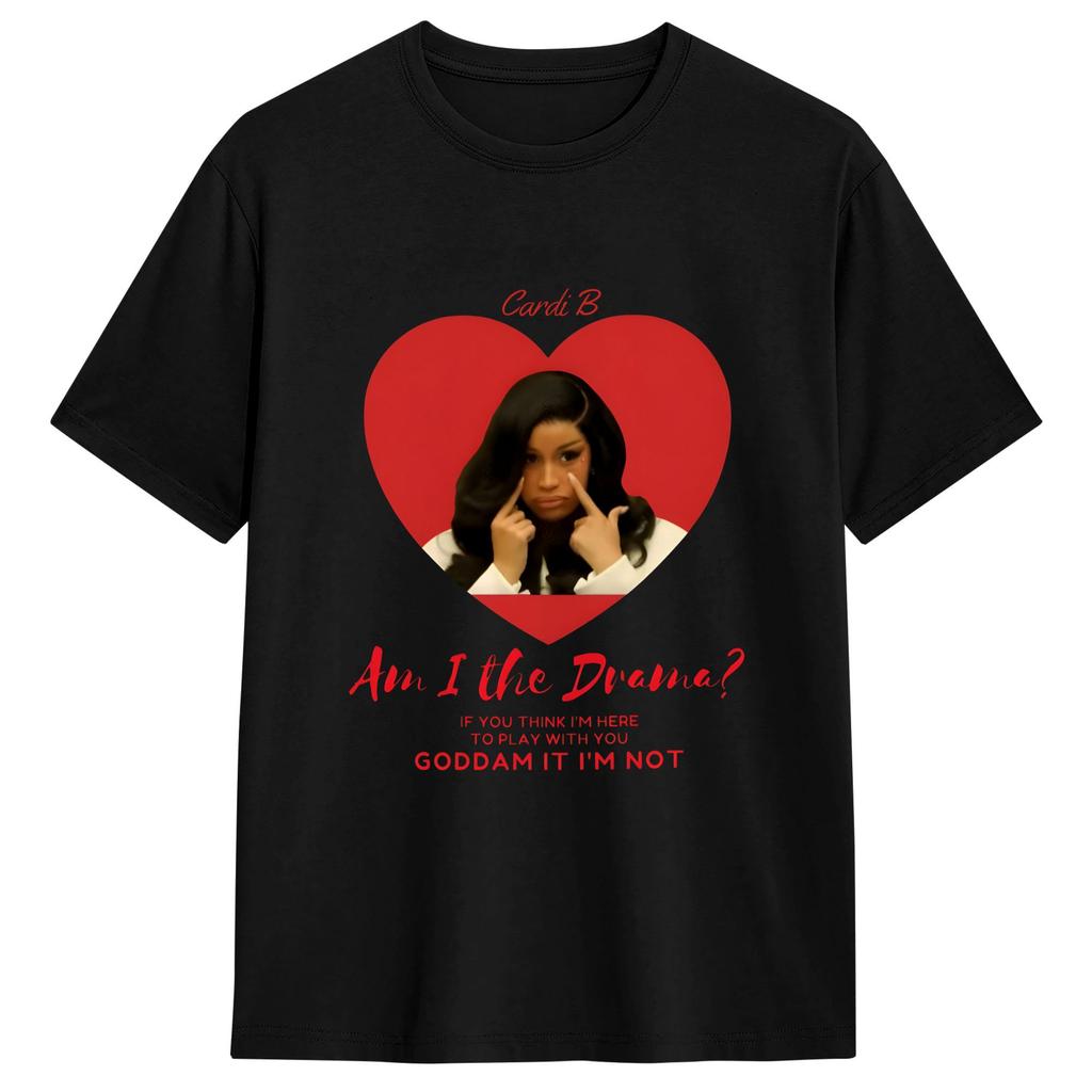 Cardi B Vintage TShirt Summer Leisure TShirts Unisexs Pure Cotton Breathable Top Tees ShortSleeve Street Style Tops