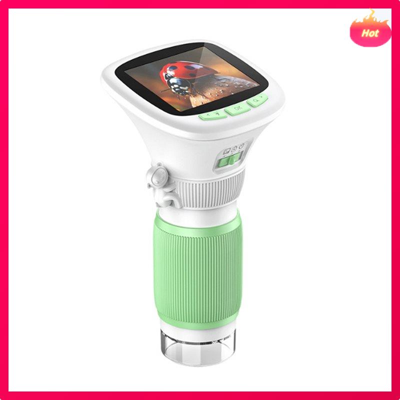 

Children s Handheld Microscope With Rotating Focus And 2.4Inch High-Definition Screen For Outdoor Science Microscope зелений