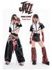 Trendy Jazz Dance Costume: Shiny Jacket and Pants Suit for Girls - Perfect for Street Dance Performances.