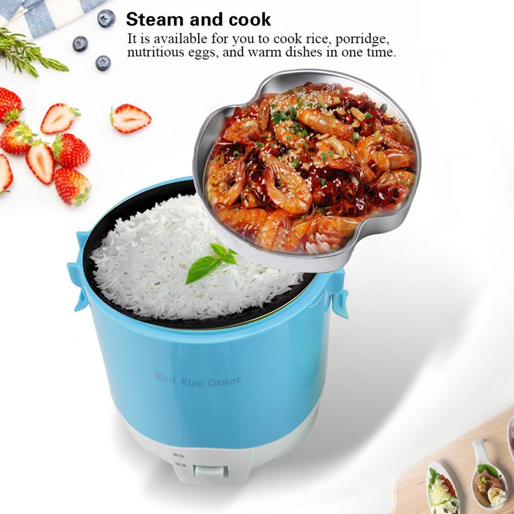 24V 180W 1,6L Elektrischer tragbarer multifunktionaler Reiskocher Dampfgarer für Autos (blau)