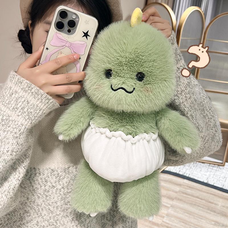 Cute Fluffy Dinosaur Elephant Plush Toy Cartoon Wear Pants Otter Stuffed Animal Plush Doll Gifts