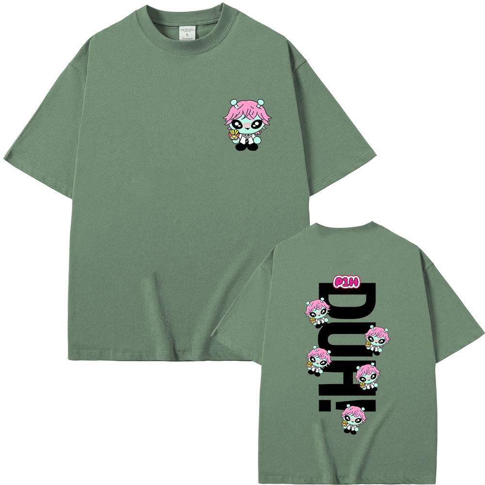 

Korean Kpop P1Harmony 2025 DUH Cartoon Style Print Tshirt Cat Funny Meme T Shirt Men Women Hip Hop Fashion Oversized Tshirts 4XL
