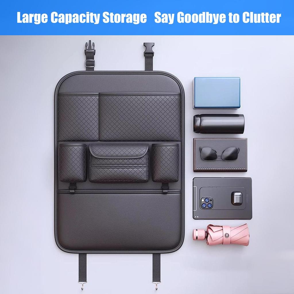 Car Back Seat Organizer Large Capacity Storage with Tablet Holder Automotive Organizer for Toys, Books, Snacks, Fits SUV, Sedan