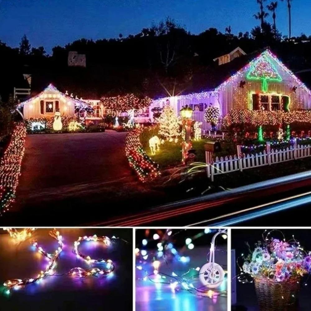 30m/20/10/5m Solar Waterproof Led Light Strip Outdoor Festoon Lamp Garden Fairy Garland String Christmas Decor Atmosphere Light