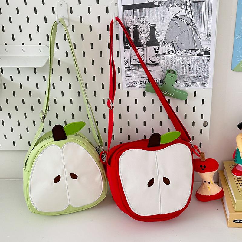 Cute Apple Fruit Bag Summer 2025 New Small Fresh Literary Girl Versatile Messenger Small Round Bag